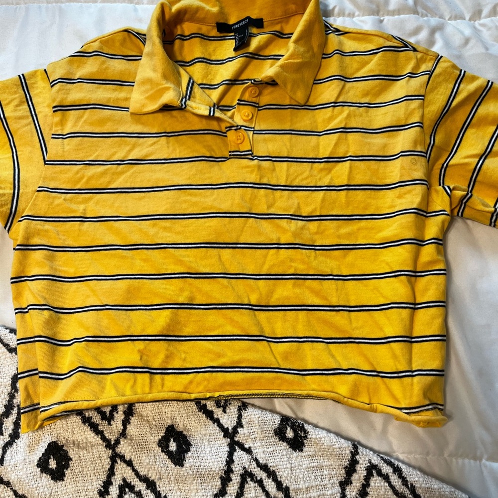 Yellow Striped Polo Shirt